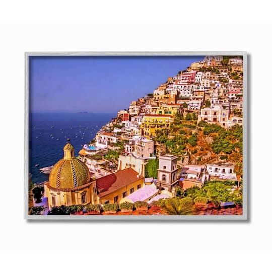 Stupell Industries Coast Town Ocean Landscape with Frame Wall Accent